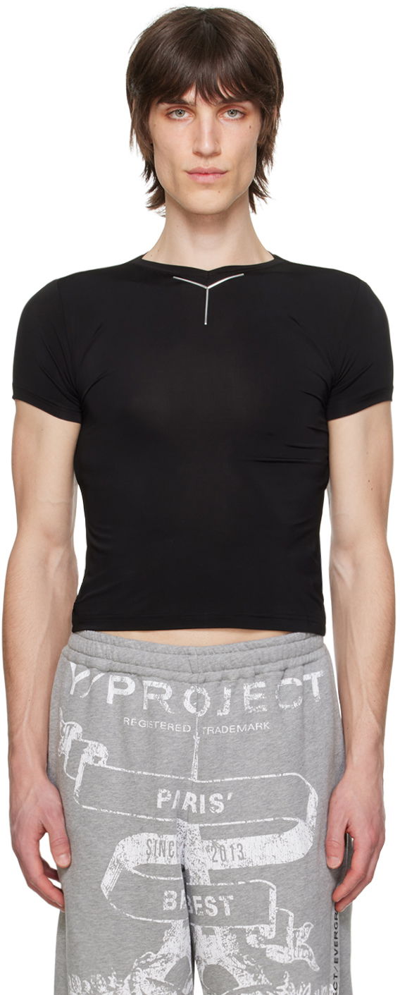 Majica kratkih rukava Y/PROJECT V-Neck T-Shirt Crna | 104TO004