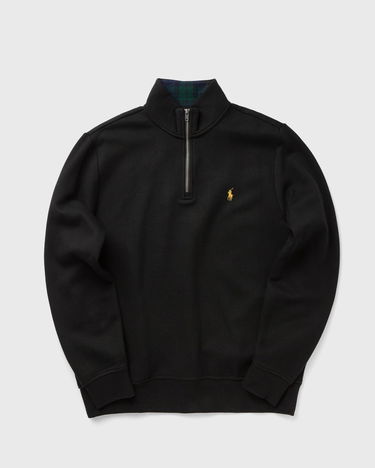 Dukserice Polo by Ralph Lauren Quarter-Zip Stand-Up Collar Sweatshirt with Plaid Lining Crna | 710981468001, 2