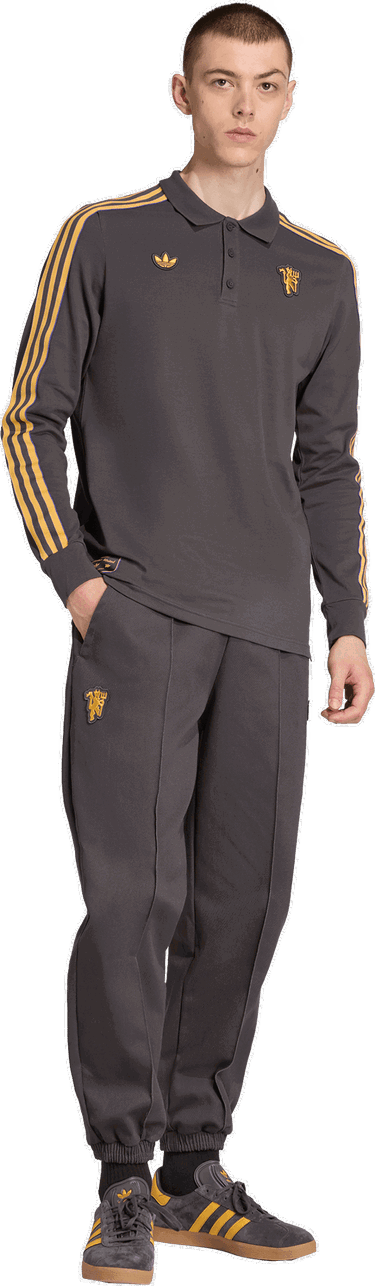 Polo majica adidas Originals Manchester United Icon Long Sleeve Polo Shirt Siva | jn2822, 5