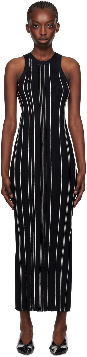 Haljina TOTEME TOTEME Braid Rib Tank Midi Dress Crna | 242-WRD2305-YA0044