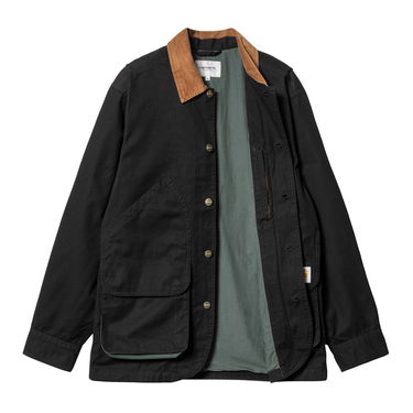 Jakna Carhartt WIP Heston Jacket "Black / Discovery Green heavy stone wash" Crna | I032148_1OC_60, 5
