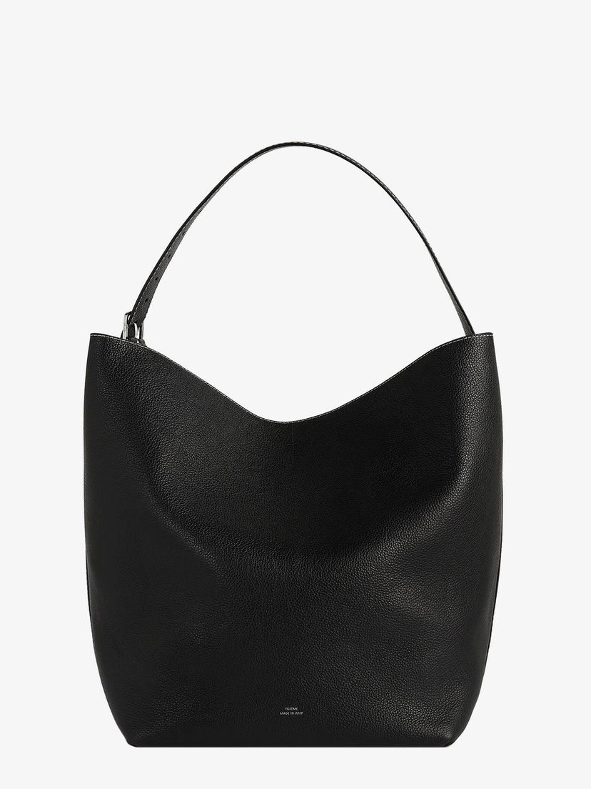 Tote bag TOTEME Toteme Women's Black Leather Shoulder Bag Crna | 234WAL853LE0030001