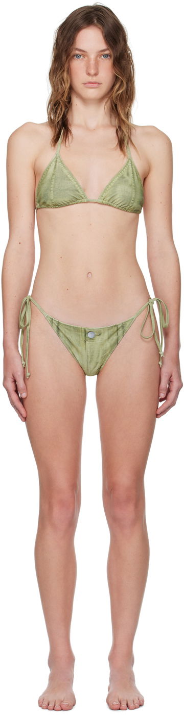 Kupaći kostimi Acne Studios Green Printed Bikini Zelena | AJ0014-