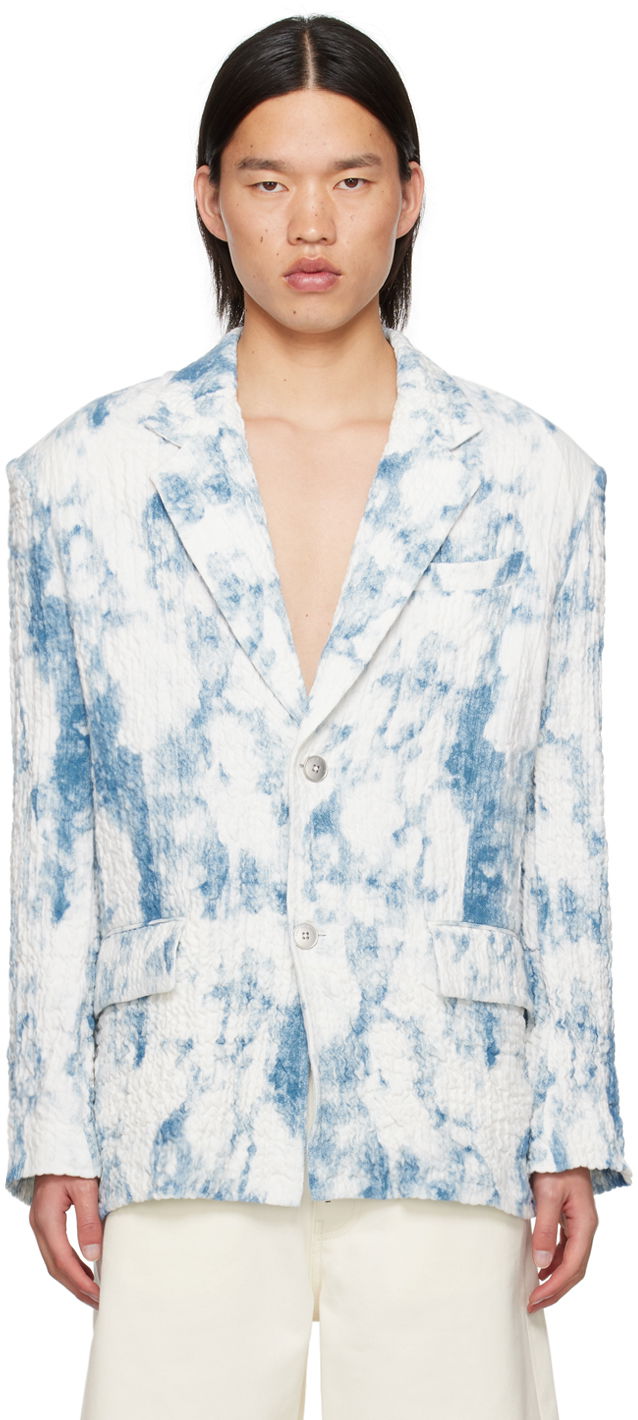 Jakna Feng Chen Wang Feng Chen Wang Printed Blazer Plava | FUS17JK13