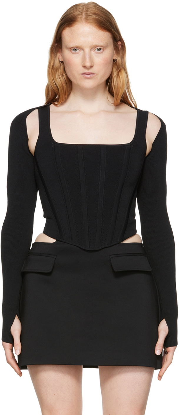 Suknja Dion Lee Dion Lee Tank Top and Cardigan Set Crna | A7460P21
