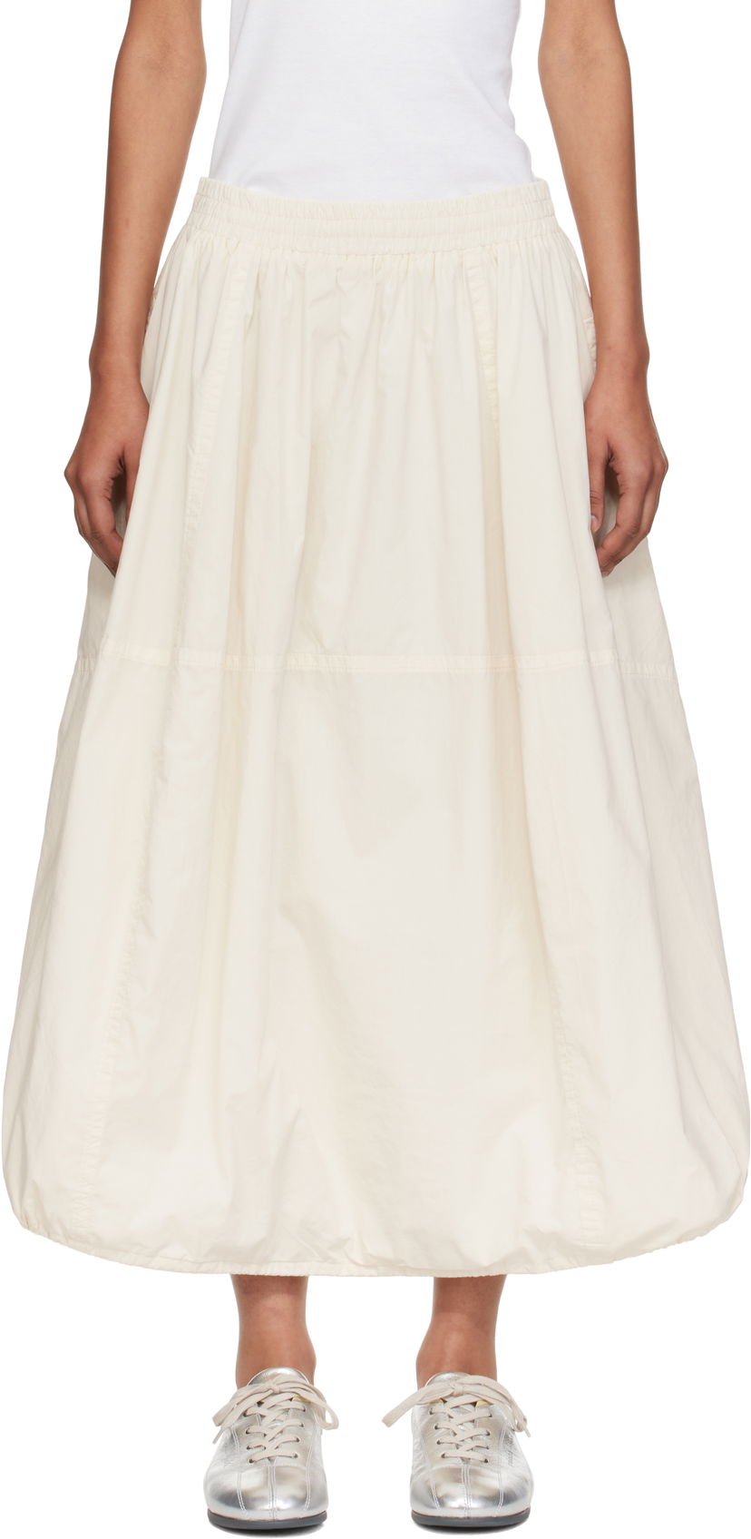 Suknja YMC YMC Parachute Midi Skirt Bijela | Q3YMB
