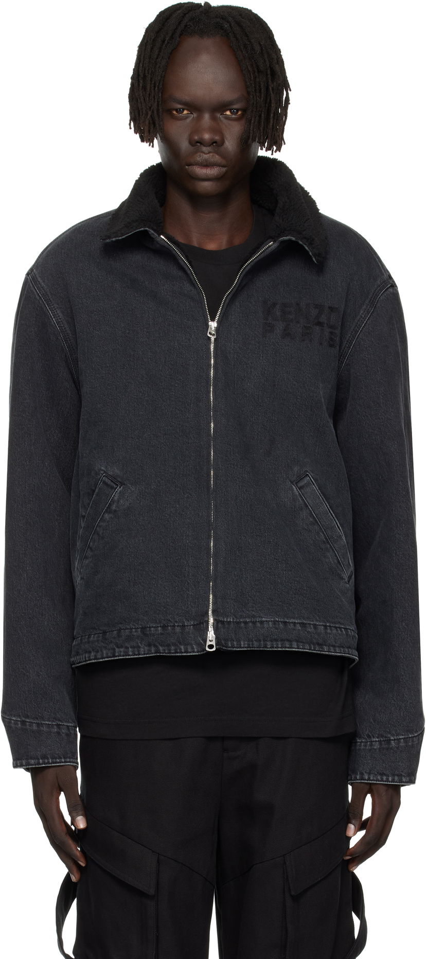 Jakna KENZO Kenzo Paris 'KENZO Happy Tiger' Denim Utility Jacket Crna | FF65DB1056C4