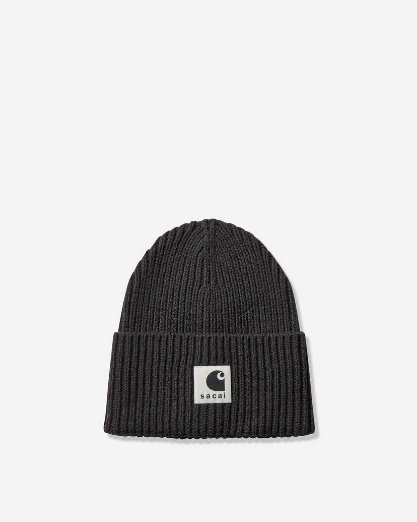 Kapica sacai Carhartt WIP sacai Wool Knit Beanie Crna | 25-00997S 001