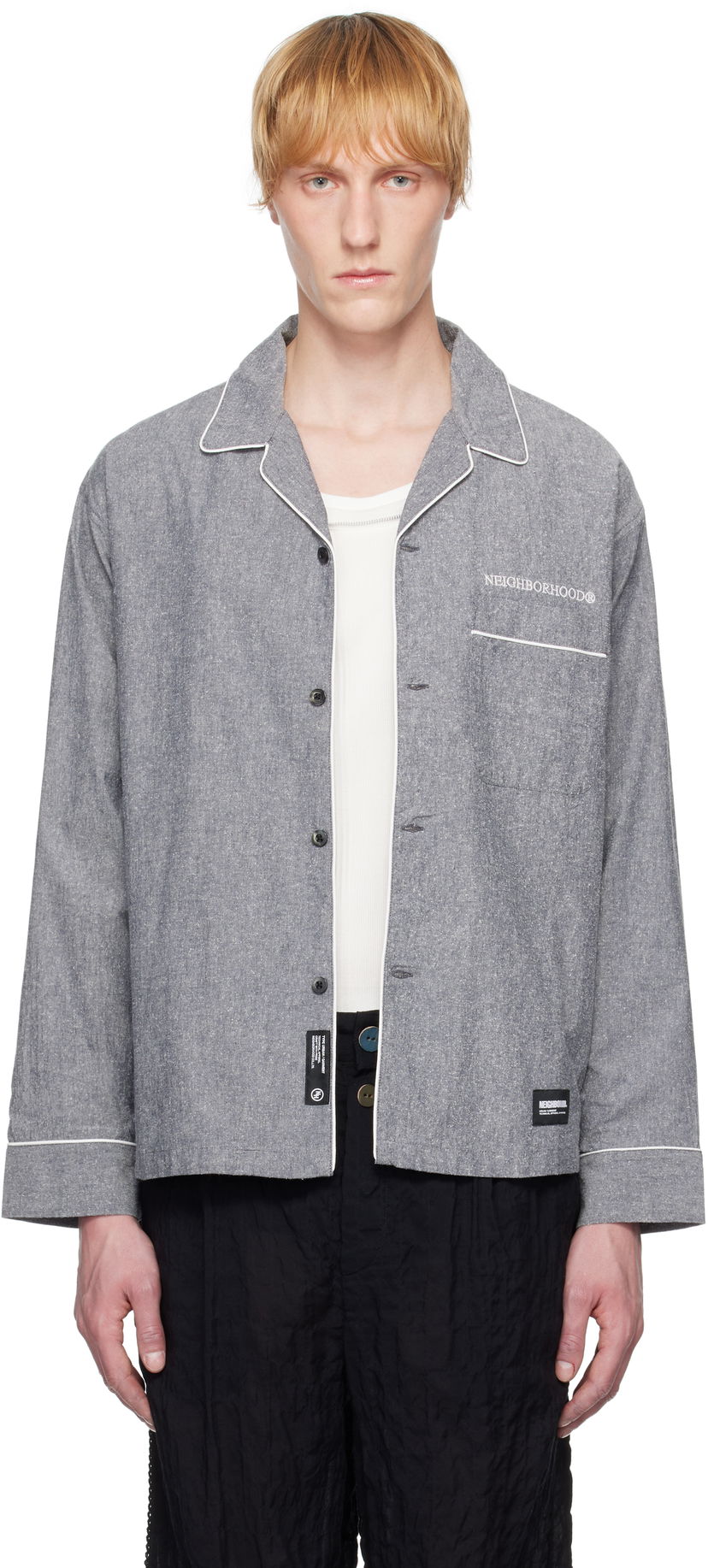 Košulja Neighborhood Neighborhood Long Sleeve Pajama Shirt Siva | 251TSNH-SHM10