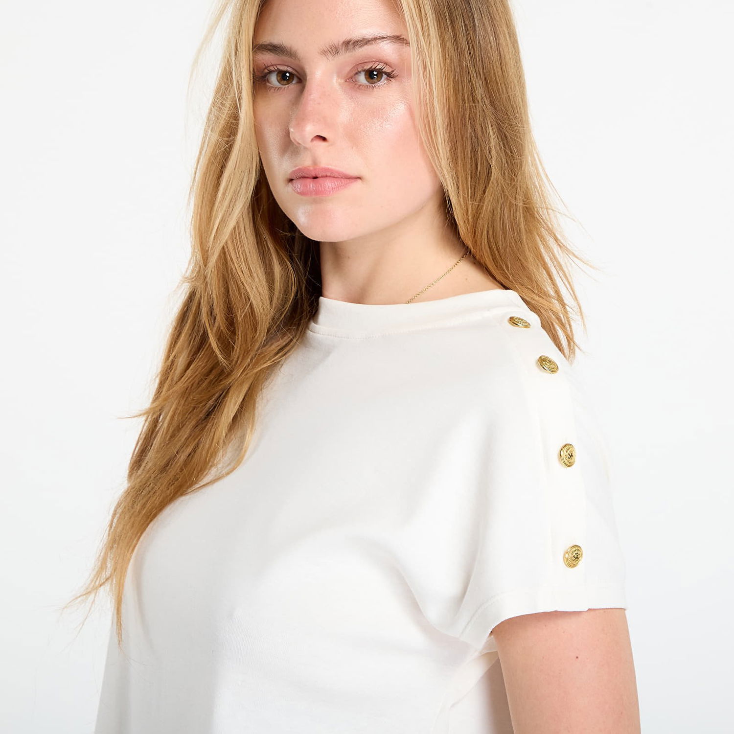 Majica kratkih rukava Tommy Hilfiger Tommy Hilfiger Gold Button Short Sleeve T-Shirt Bijela | WW0WW47455 YA8, 1