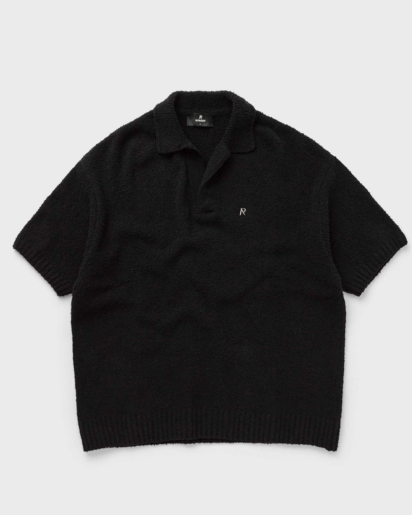 Polo majica Represent Clo Represent BOUCLE TEXTURED KNIT POLO Crna | MLM305-01