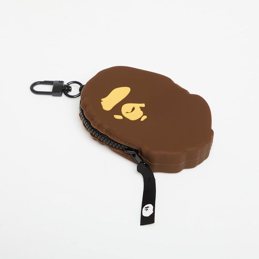 Novčanik BAPE Ape Head Silicone Zippered Coin Case with Carabiner Smeđa | 001SGL801011MBRW