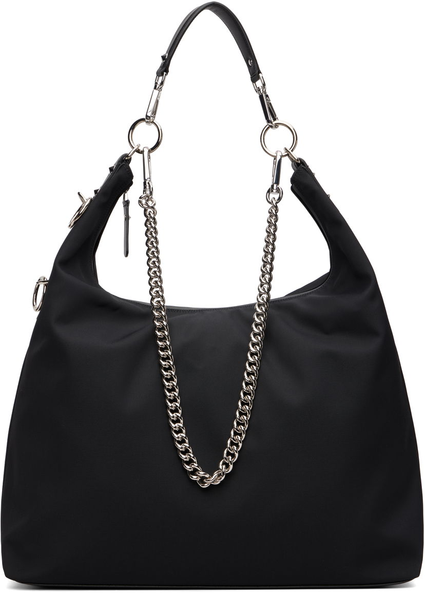 Ručna torbica R13 Large Nylon Hobo Bag with Chain Crna | R13WA063-A010