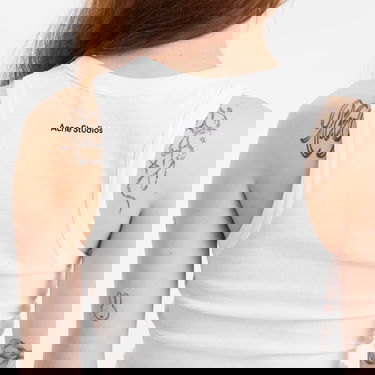 Majica bez rukava Acne Studios Women's Sleeveless T-Shirt with AS Heart Print Bijela | CL0358-183, 5