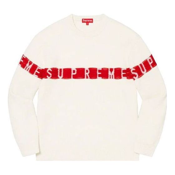 Džemper Supreme Inside Out Logo Knit Sweater Bijela | SUP-SS21-580