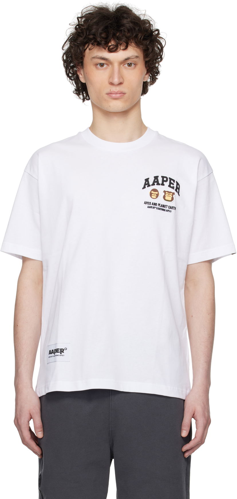 Majica kratkih rukava AAPE by A Bathing Ape AAPE By A Bathing Ape 'AAPER' Logo Short Sleeve T-Shirt Bijela | AAPTEM1611XXNWHX