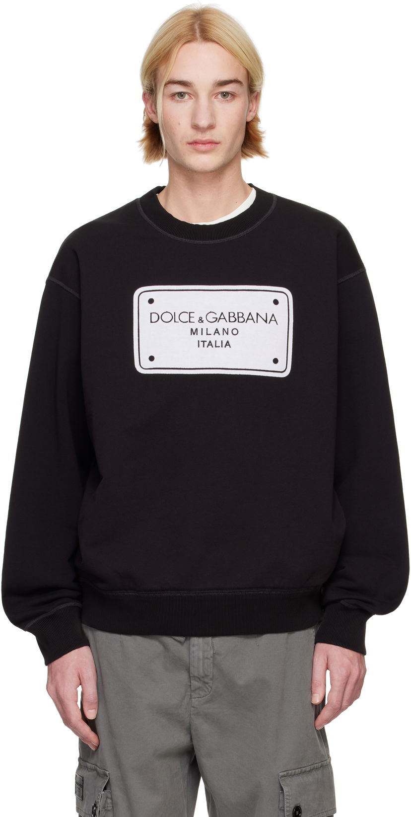 Džemper Dolce & Gabbana Dolce&Gabbana Patch Sweatshirt Crna | G9AHSZG7NRT