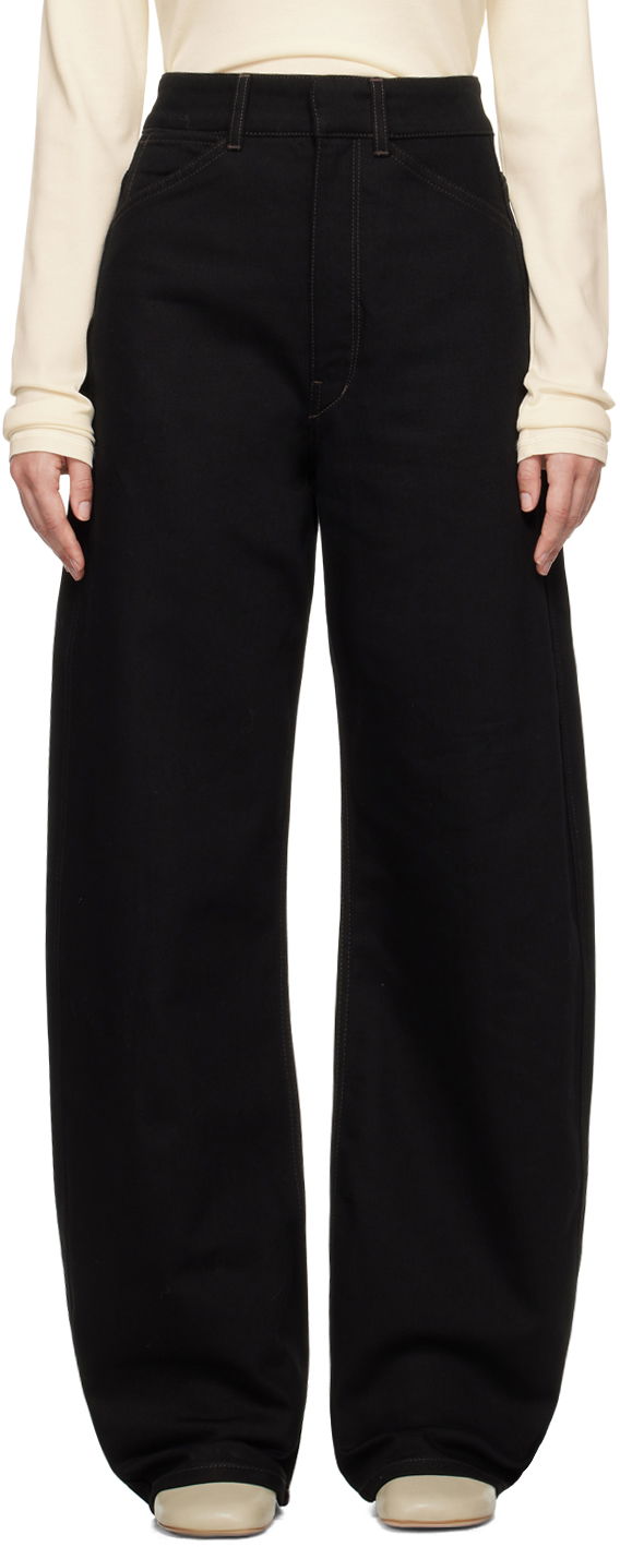 Jeans LEMAIRE LEMAIRE High Waisted Curve Pants Crna | PA1052 LD1000