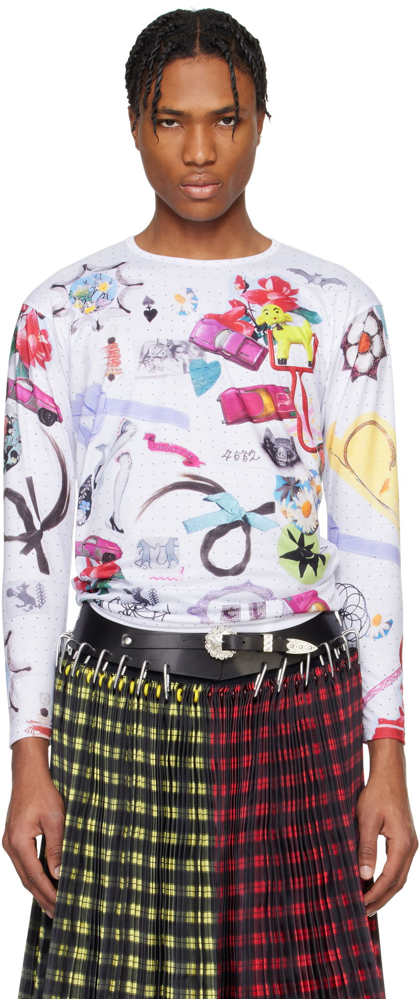 Džemper Chopova Lowena Chopova Lowena 'What's In My Bag' Fitted Jersey T-shirt Bijela | 2305