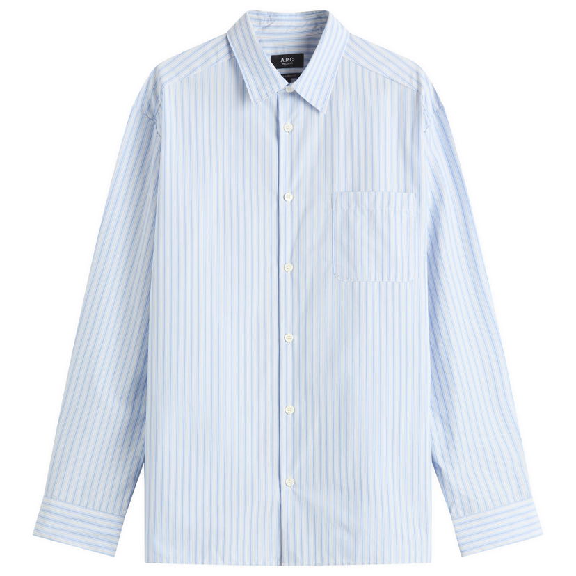 Košulja A.P.C. A.P.C. Malo Striped Button-Down Shirt, Size Small Plava | COHJJ-H12532-IAB