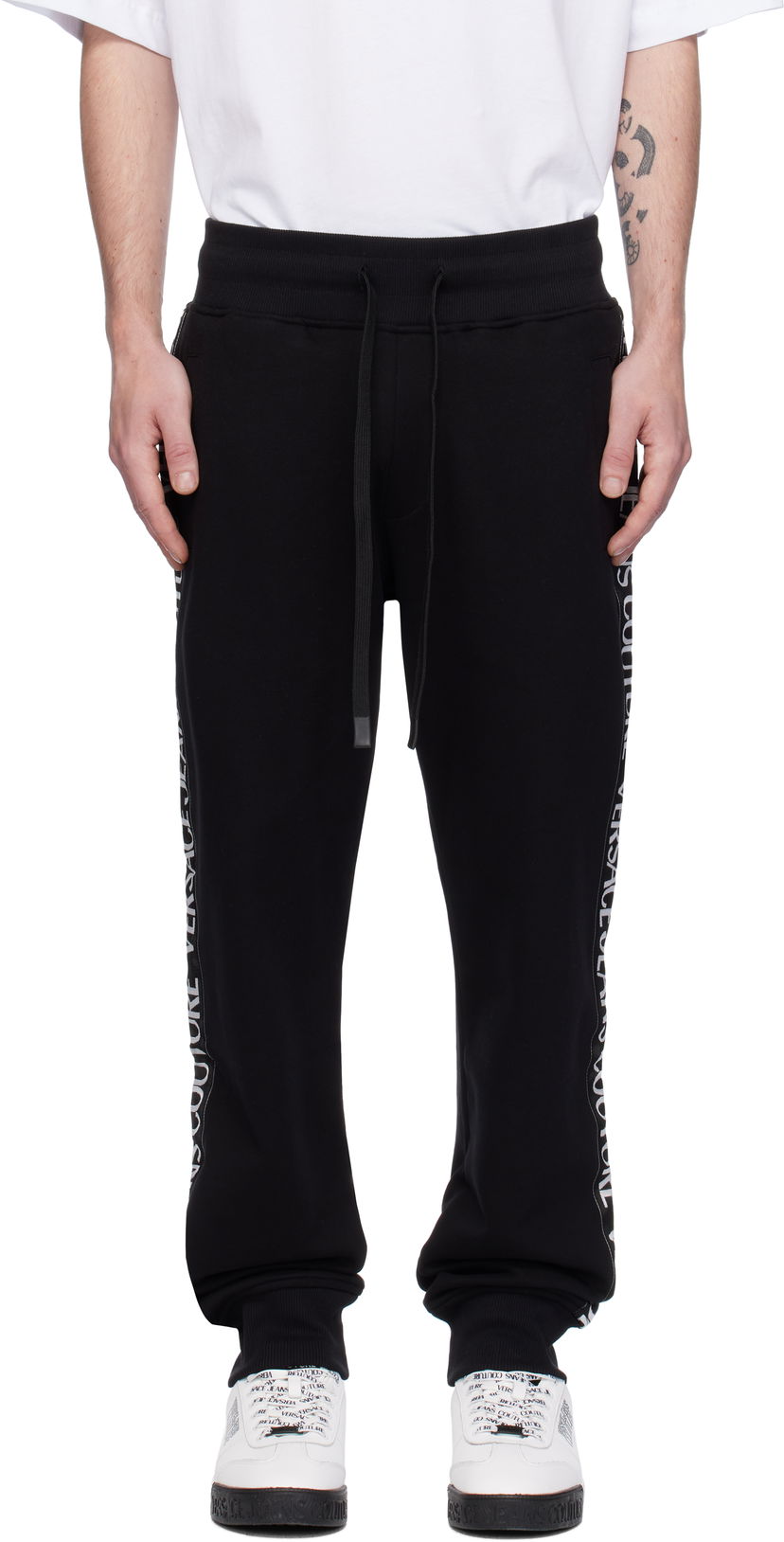 Trenirka Versace Logo Tape Sweatpants Crna | E77GAAC02_ECF02C