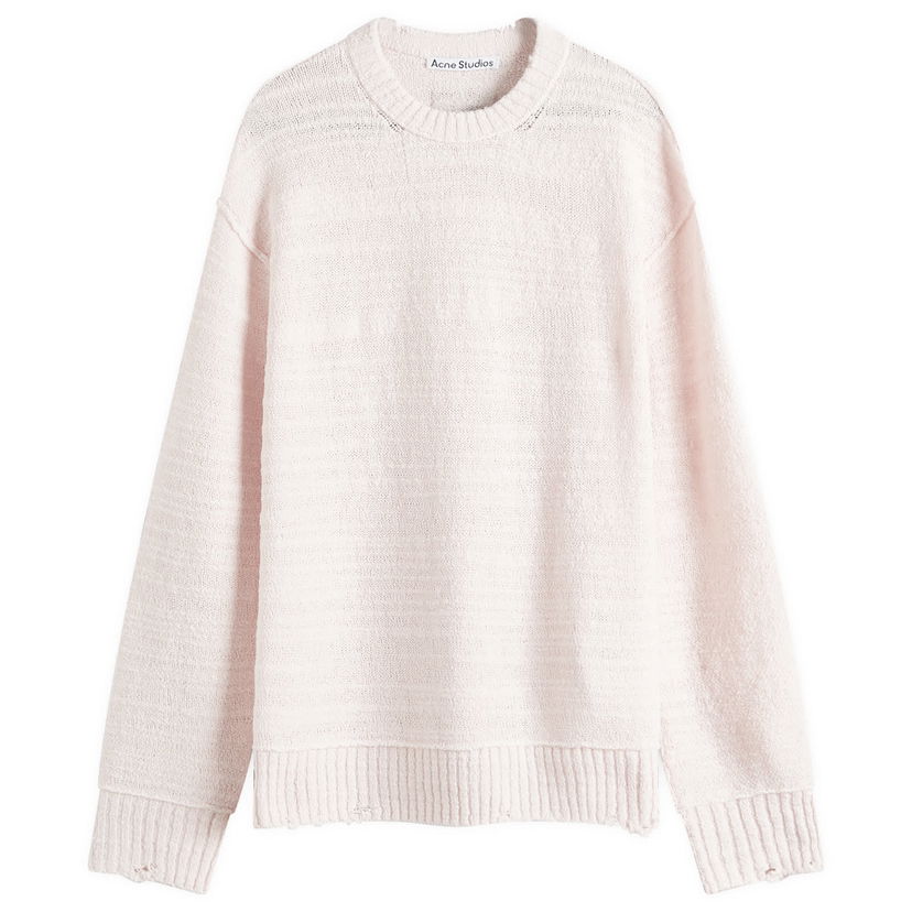 Džemper Acne Studios Men's Distressed Hem Slub Knit Sweater, Size Small, by Acne Studios Ružičasta | B60361-DR5