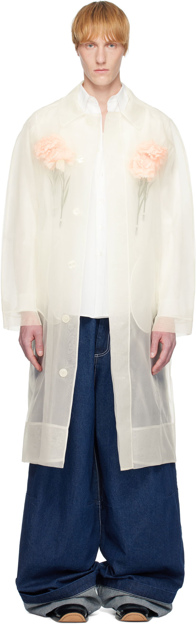 Kaputi Simone Rocha Simone Rocha Carnation Car Coat Bijela | 2068 0360