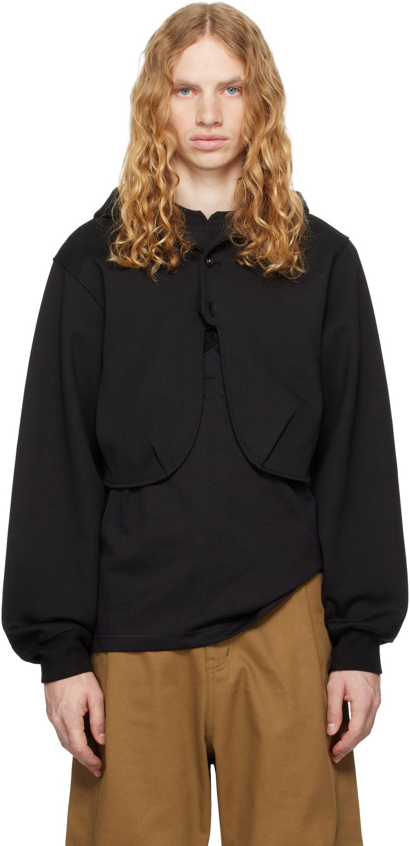 Dukserice ADER ERROR Cropped Hoodie Crna | BN01FWHD0401BK