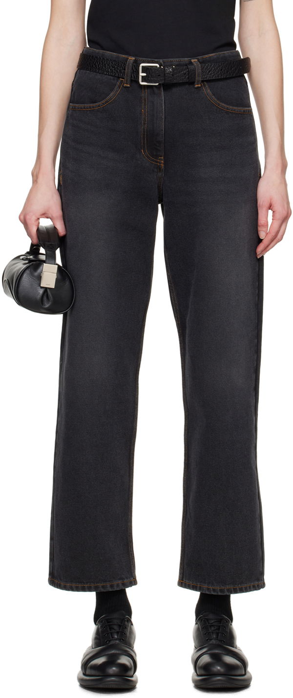 Jeans ADER ERROR Contrast Stitch Straight Leg Jeans Crna | BMSGFYJE0101BK