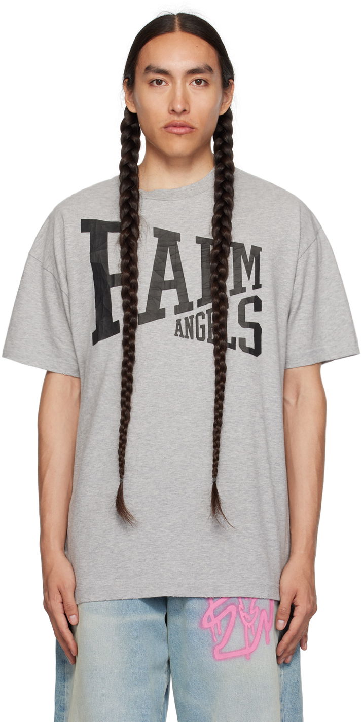 Majica kratkih rukava Palm Angels Gray College Siva | PMAA072F23JER0020910