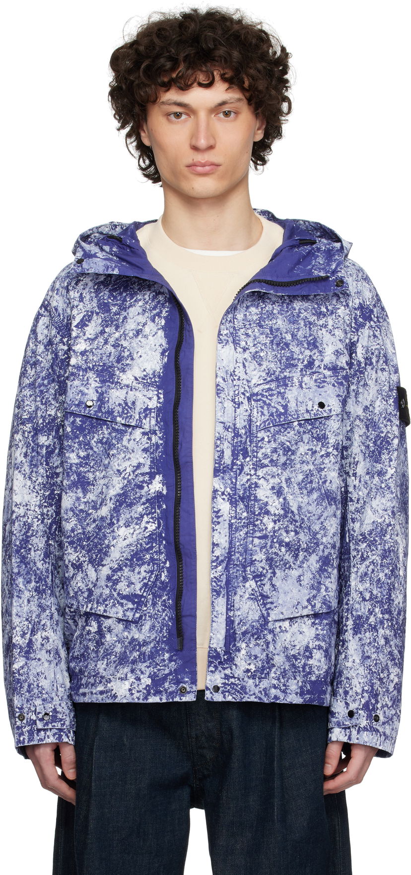 Vjetrovka Stone Island Stone Island Pigment Stretch-TC Hooded Jacket Plava | K1S15 4100076 S0143