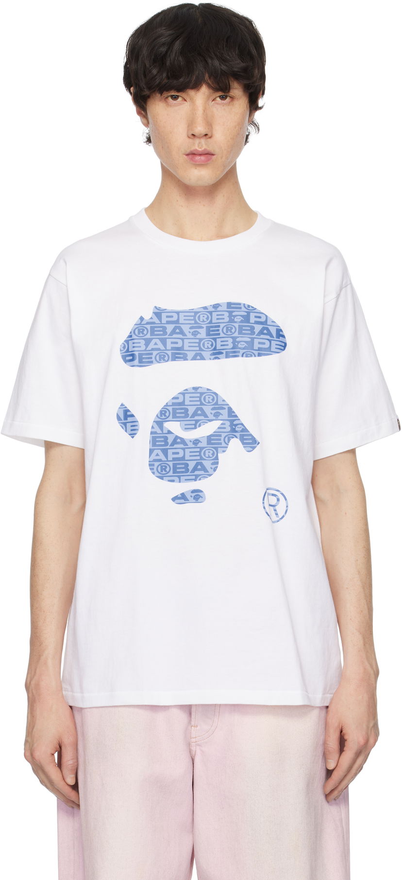 Majica kratkih rukava BAPE Lux Sport Pattern Ape Face T-Shirt Bijela | 001TEK801049M