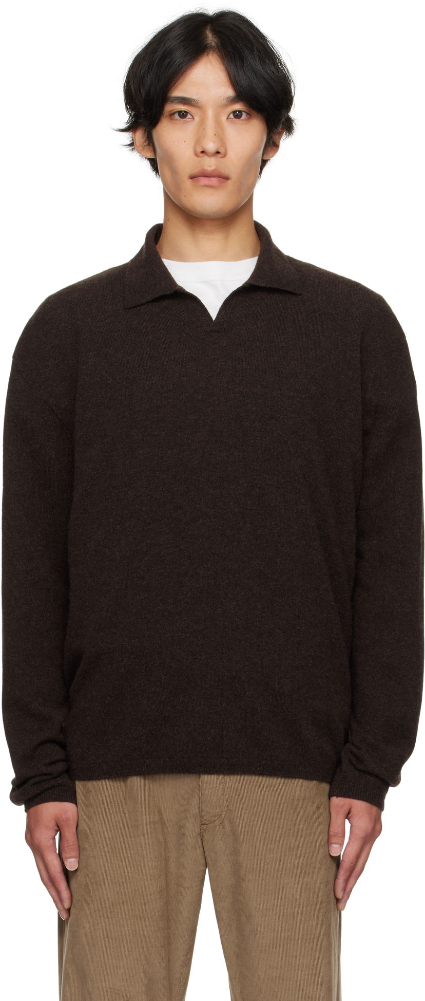 Džemper The Row The Row Franz Knit Polo Smeđa | 1015-Y556