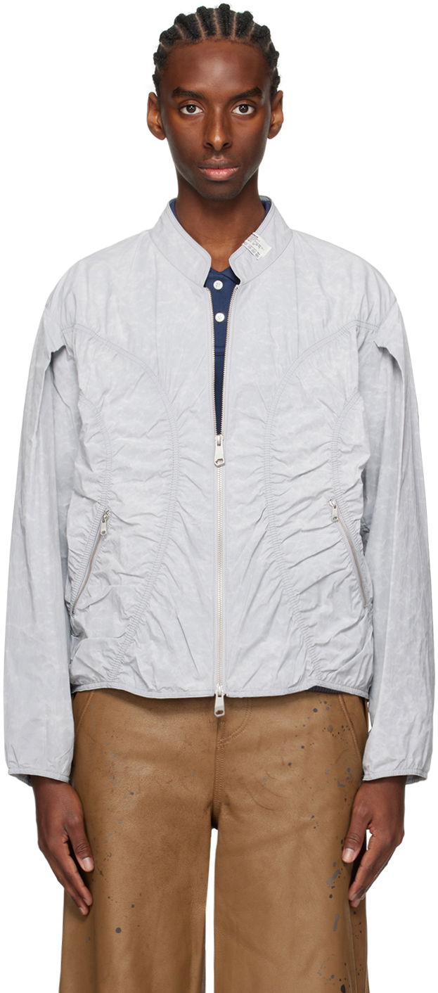 Bomber jakna ADER ERROR Ruched Bomber Jacket Siva | BN01SSJK0809LG