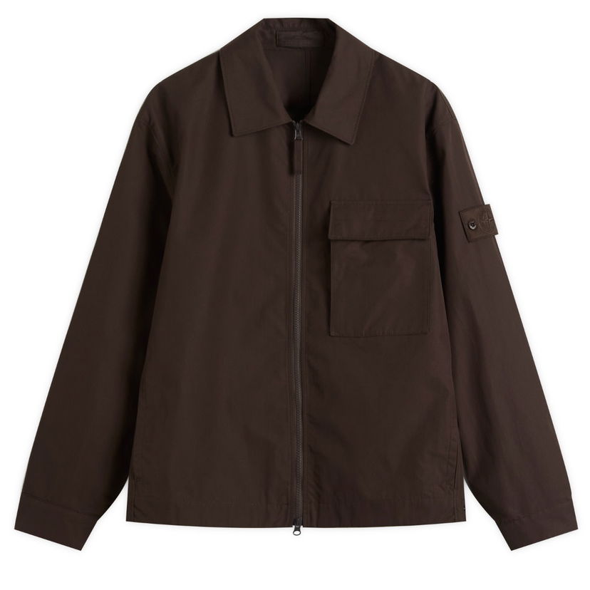 Jakna Stone Island Weatherproof Canvas Shirt Jacket, Size Large Smeđa | K2S151200018-V0070