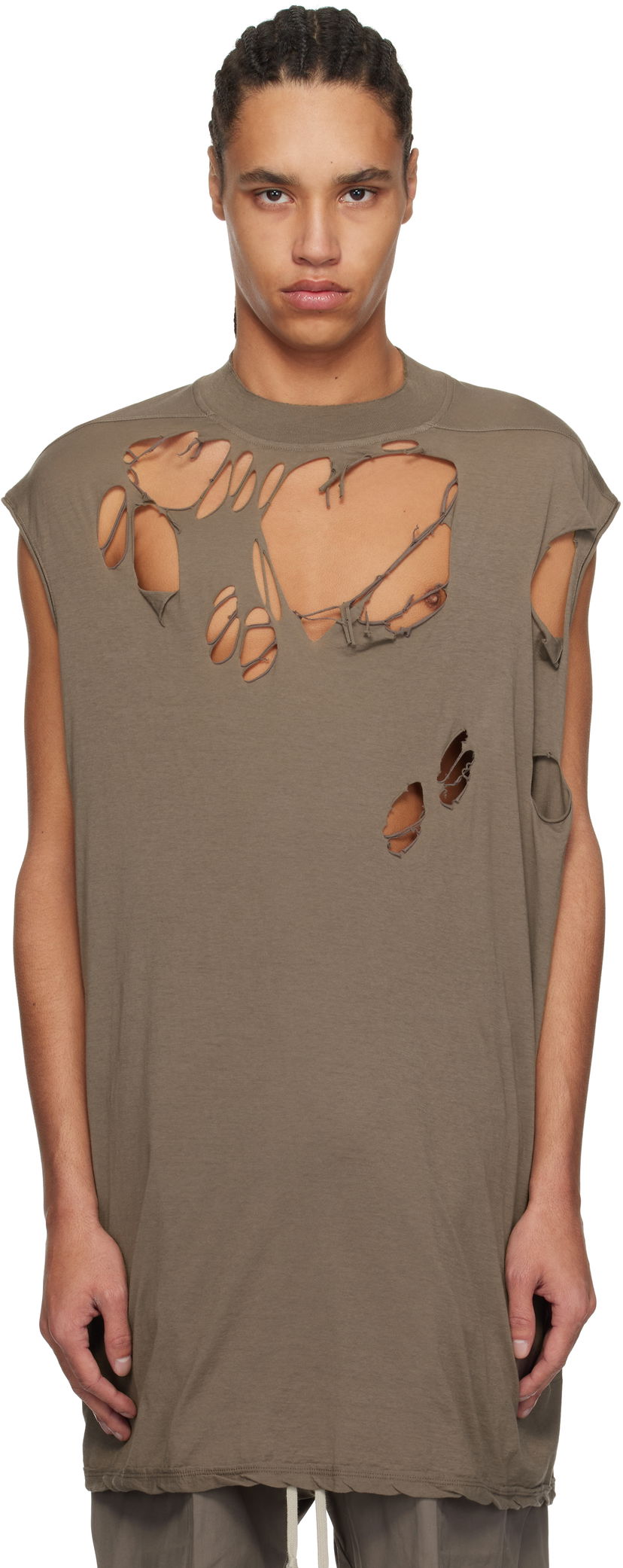 Majica bez rukava Rick Owens Rick Owens DRKSHDW Hollywood Tarp Sleeveless T-Shirt Smeđa | DU01E3158 BHDSD
