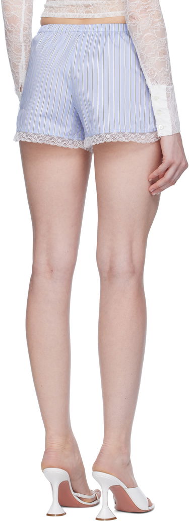 Kratke hlače Miaou Miaou Anna Striped Lace-Trim Shorts Plava | 3011SPSPRS, 2