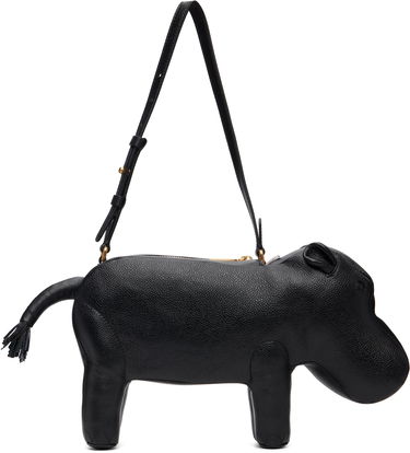 Ručna torbica Thom Browne Thom Browne Pebble Grain Hippo Baguette Bag Crna | UAG226A-00198, 0
