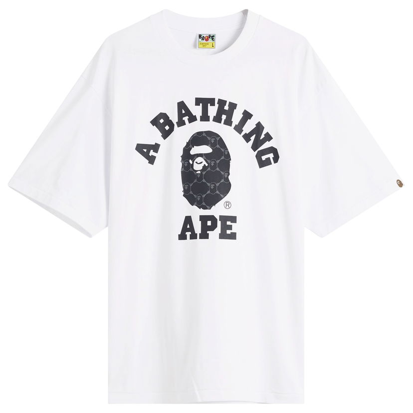 Majica kratkih rukava BAPE Relaxed Fit Collegeonogram T-Shirt, Size Large Bijela | 001TEL301322M-WHT