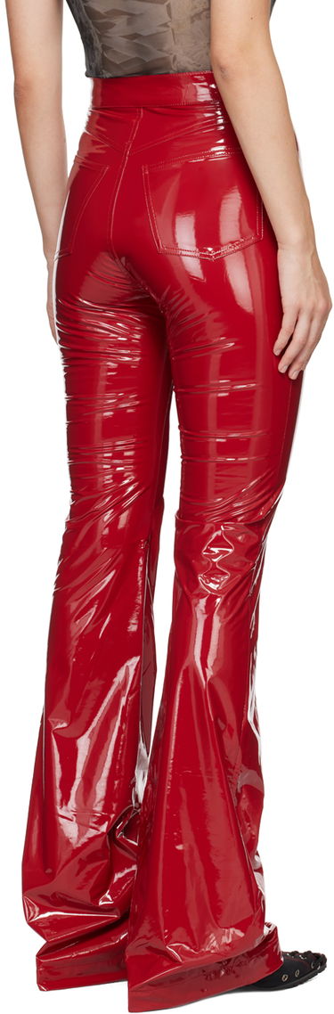 Hlače Ottolinger Ottolinger Simple Line Faux-Leather Flare Pants Crvena | 1110107221, 2