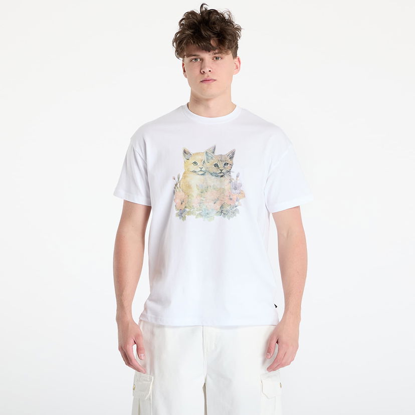 Majica kratkih rukava Vans Oversized Short Sleeve T-Shirt with Kitten Print Bijela | VN000MD2WHT1