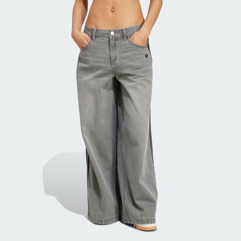 Jeans adidas Performance Adicolor Denim Adilenium Wide-Leg Jeans Siva | JV7455
