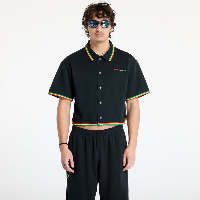 Polo majica Converse Converse x Daily Paper Cropped Polo Shirt Crna | 10027831-A01