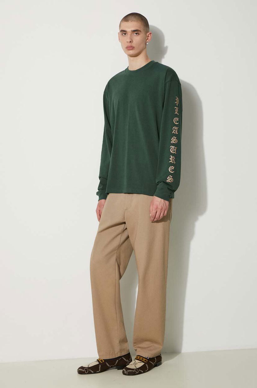 Majica kratkih rukava Pleasures PLEASURES Oe Long Sleeve T-Shirt Zelena | P24SU008.GREEN
