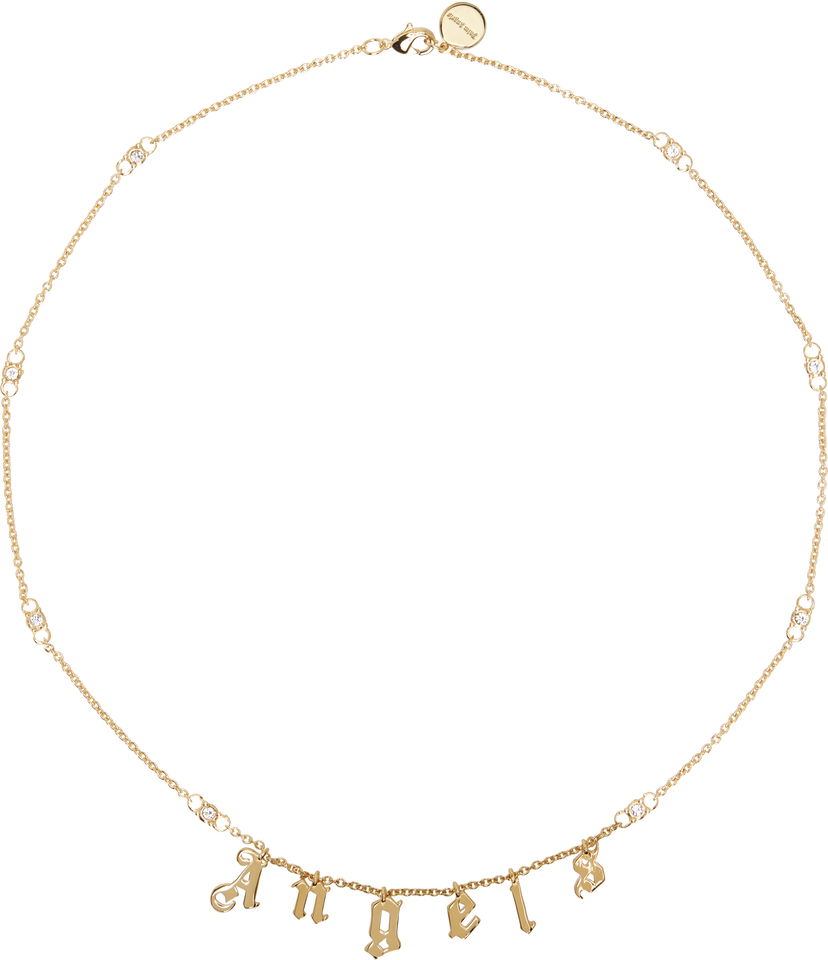 Ogrlica Palm Angels Palm Angels Rhinestone 'Angels' Chain Necklace Metalik | PWOB127S25MAT0017679