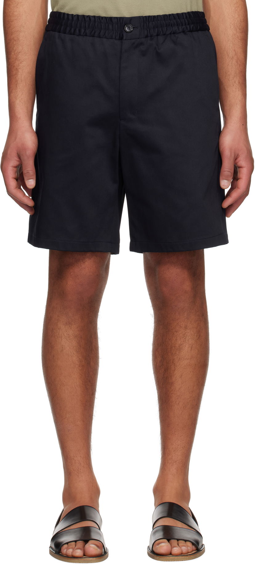 Kratke hlače AMI AMI Paris Elasticated Waist Shorts Tamnoplava | HSO303.CO0103