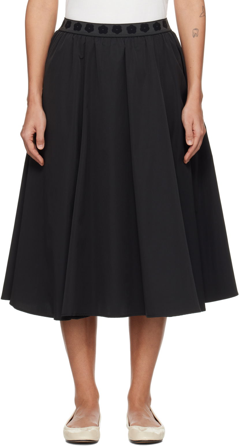 Suknja KENZO Midi Skirt with Flower Waistband Crna | FF52JU3109FI