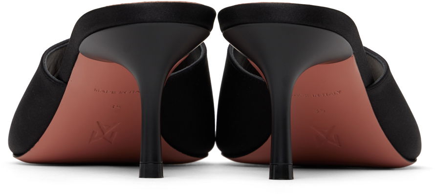 Dodaci Amina Muaddi Amina Muaddi 'Bella' 60 Heeled Sandals Crna | BELLA SLIPPER 60 BLOCK SATIN, 1