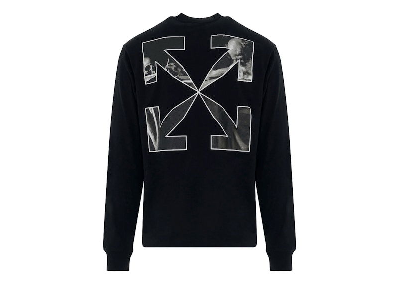 Majica kratkih rukava Off-White Caravaggio Arrow Skate L/S Tee Black Crna | OMAB064C99JER0031001