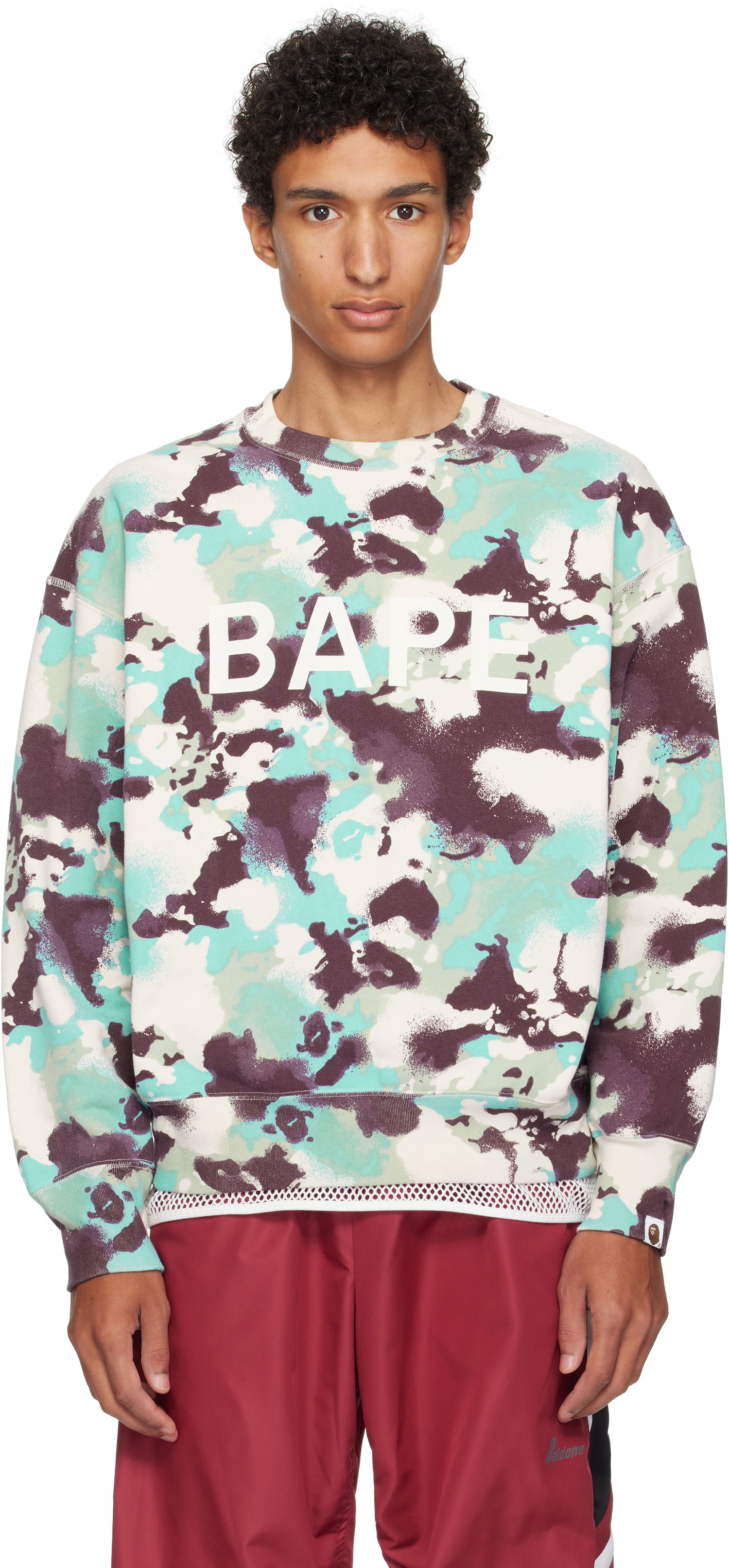 Dukserice BAPE A Bathing Ape Map Camo Crewneck Sweatshirt Višebojno | 001SWL301001M, 0